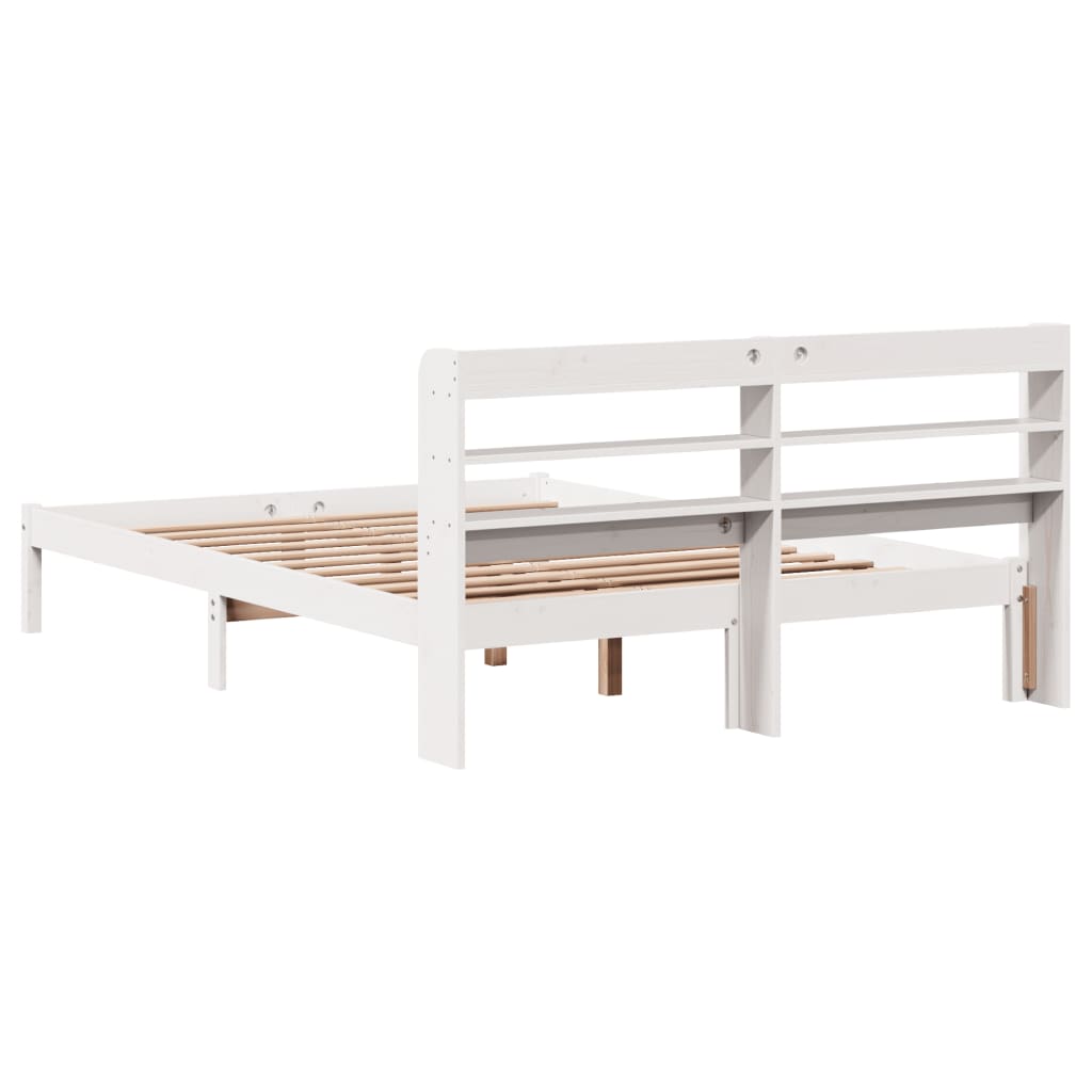 Cadre de lit sans matelas blanc 120x190 cm bois de pin massif