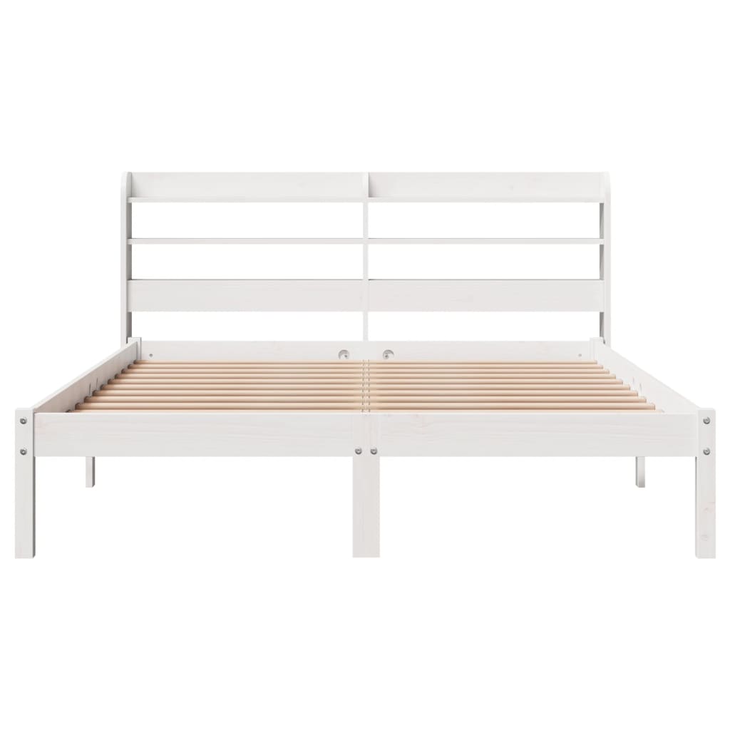 Cadre de lit sans matelas blanc 120x200 cm bois de pin massif