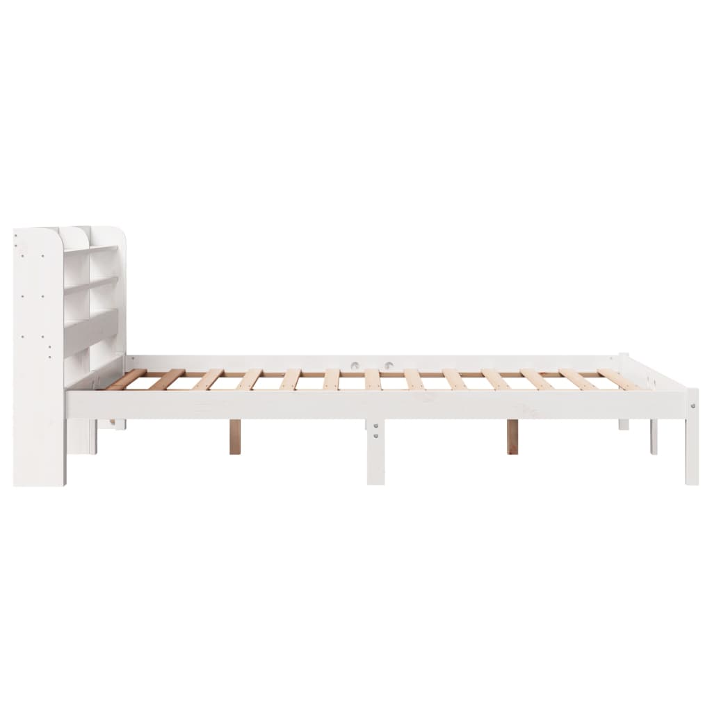 Cadre de lit sans matelas blanc 150x200 cm bois de pin massif