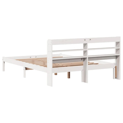 Cadre de lit sans matelas blanc 150x200 cm bois de pin massif