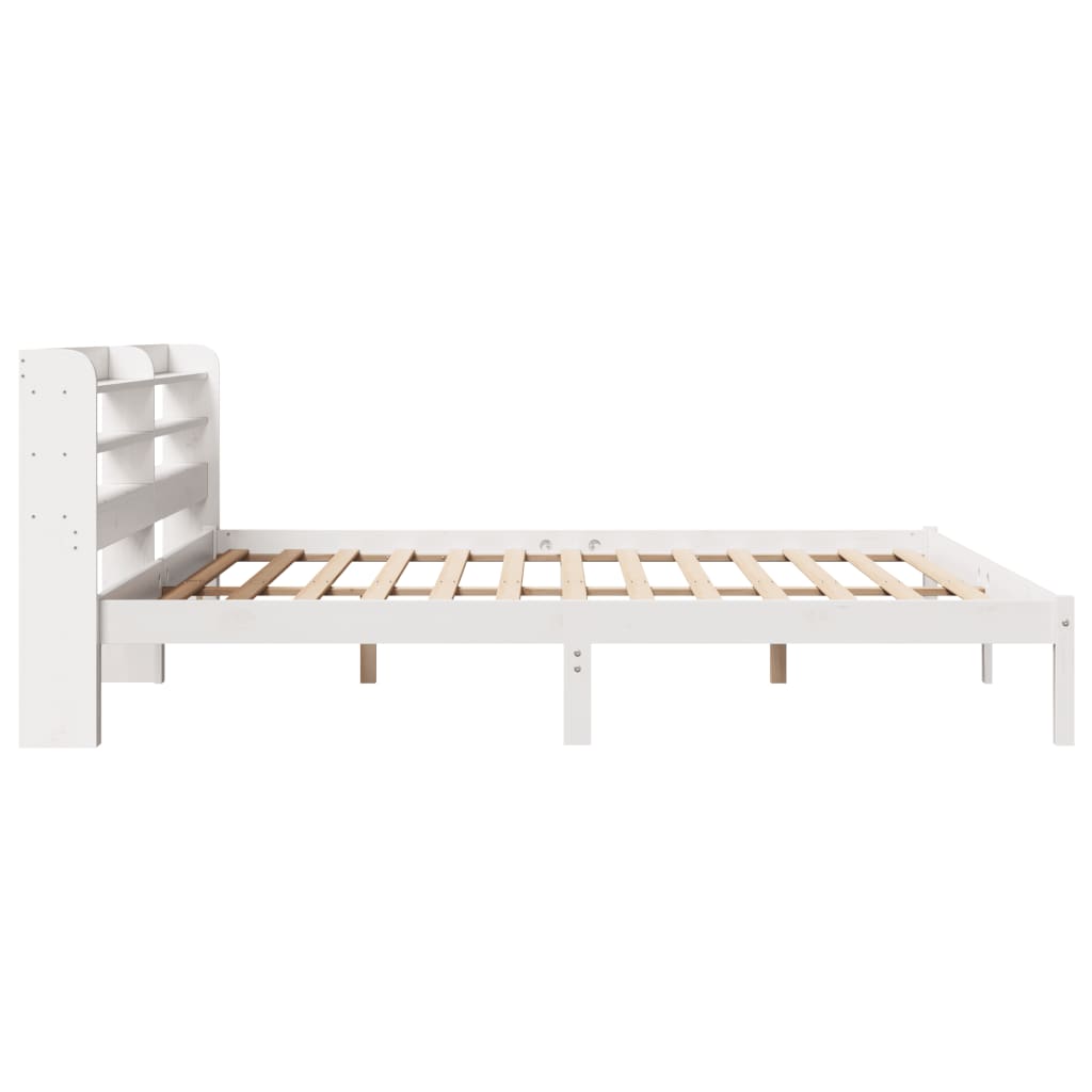 Cadre de lit sans matelas blanc 180x200 cm bois massif de pin