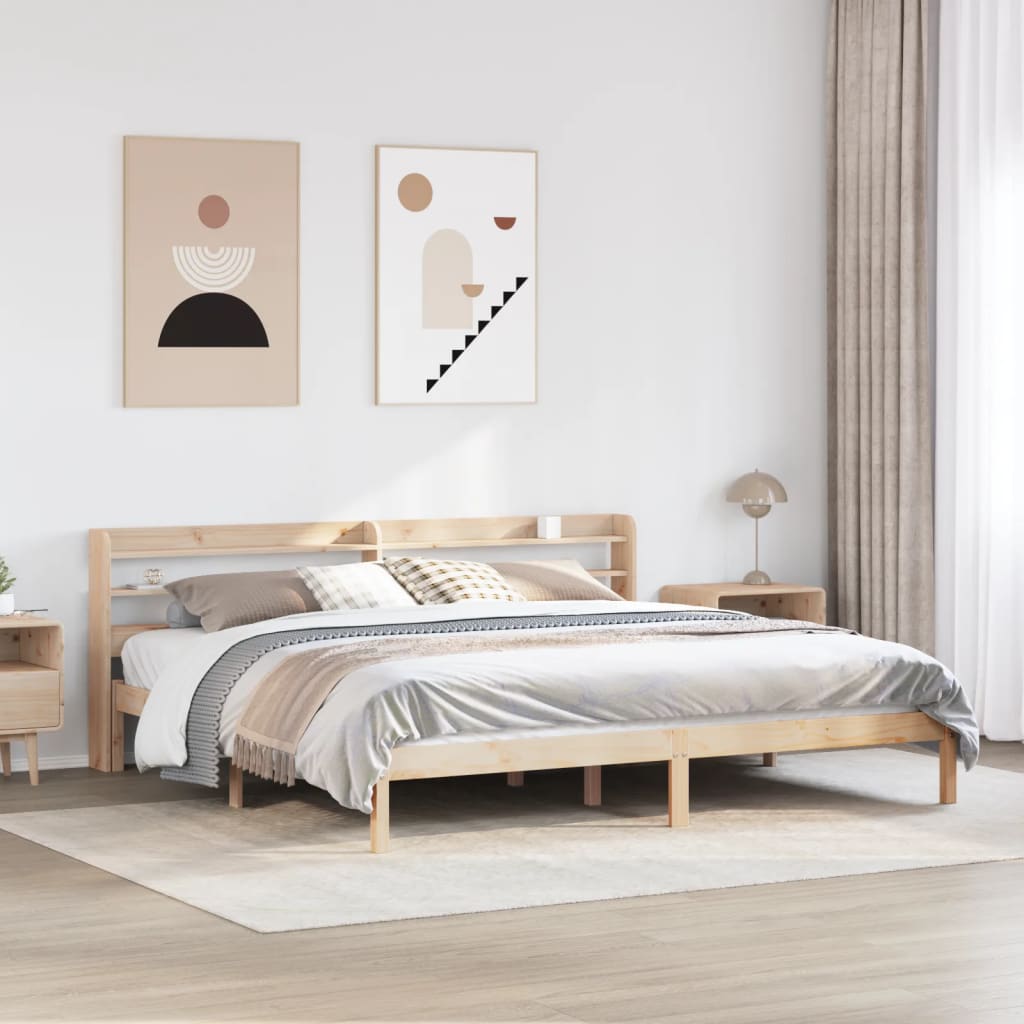 Cadre de lit sans matelas 200x200 cm bois massif de pin