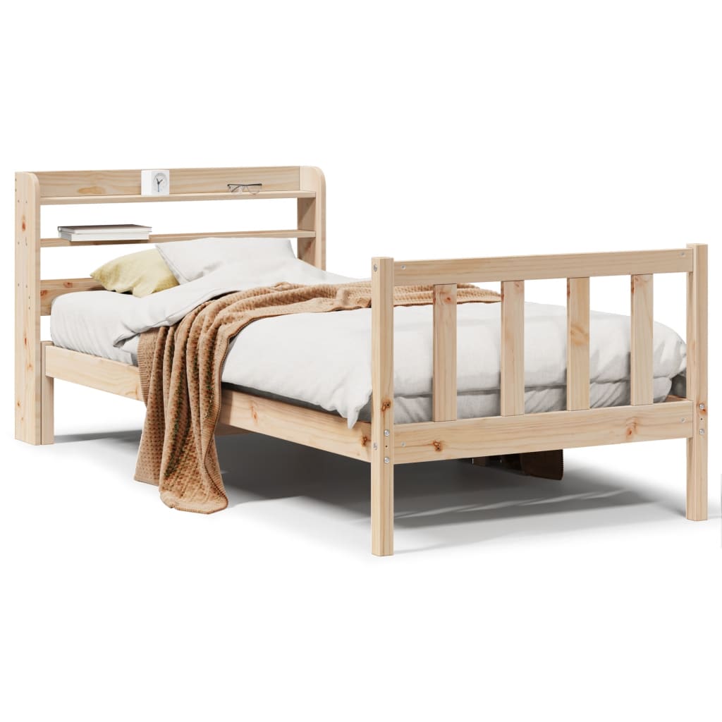 Cadre de lit sans matelas 75x190 cm bois de pin massif