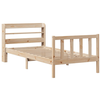 Cadre de lit sans matelas 75x190 cm bois de pin massif