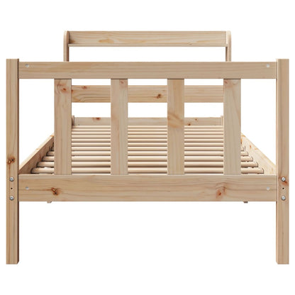 Cadre de lit sans matelas 75x190 cm bois de pin massif