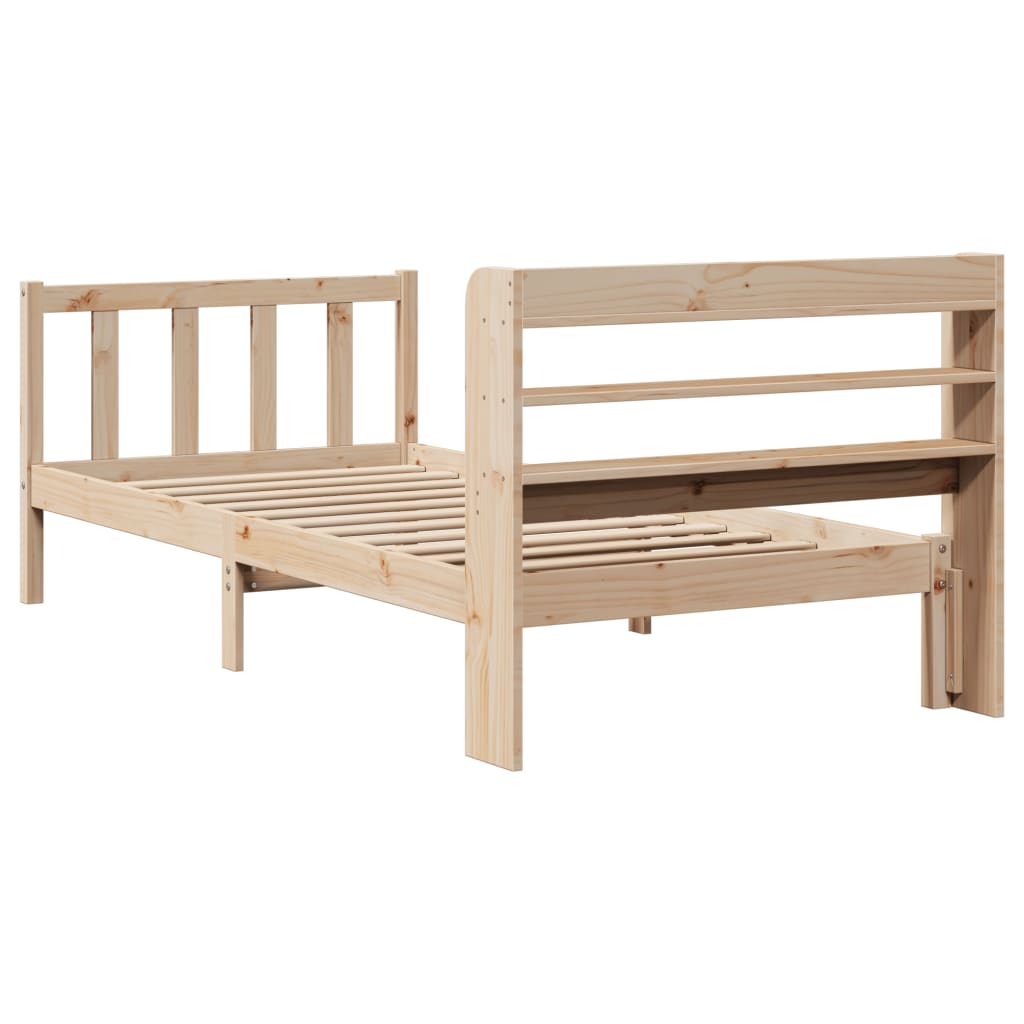 Cadre de lit sans matelas 75x190 cm bois de pin massif