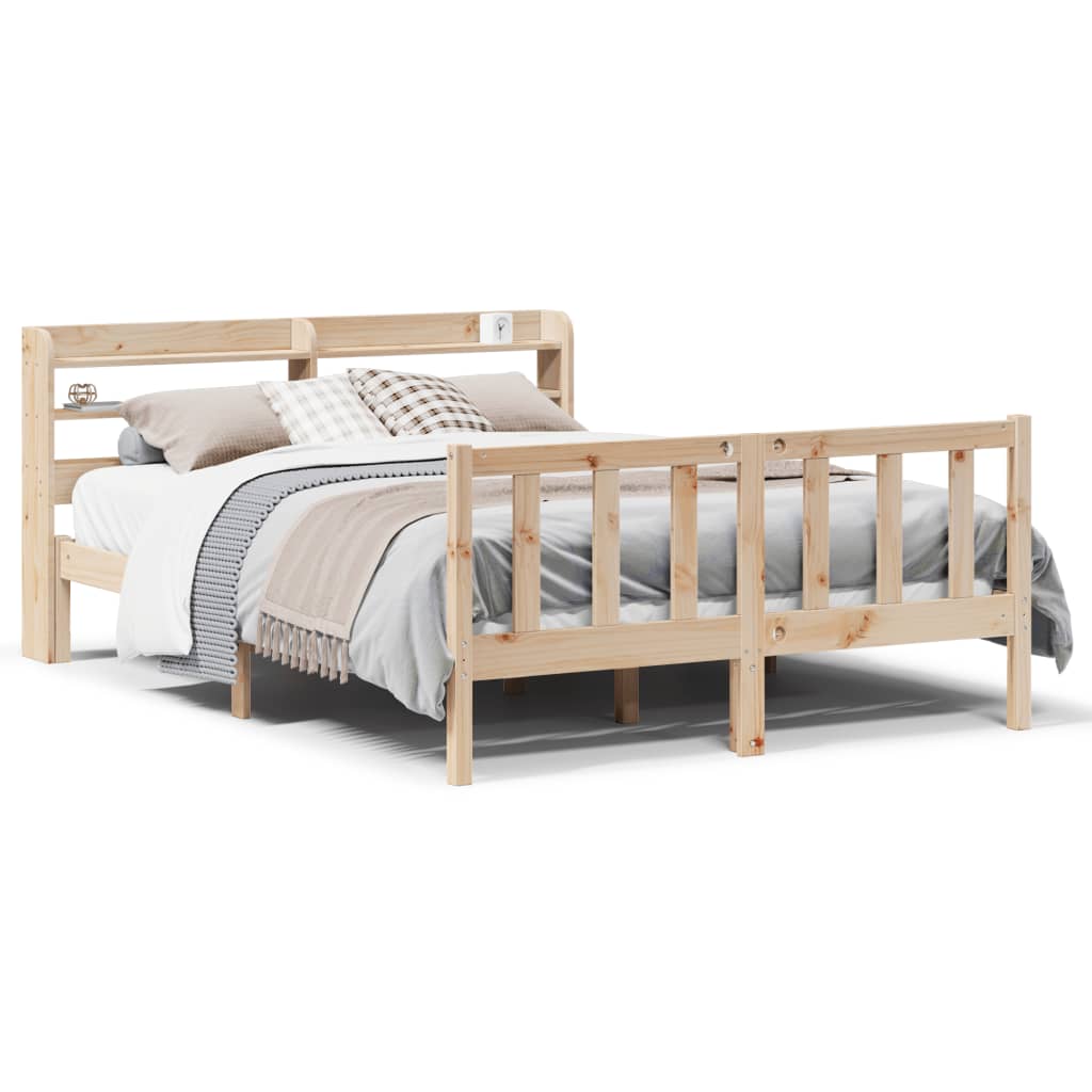 Cadre de lit sans matelas 135x190 cm bois de pin massif