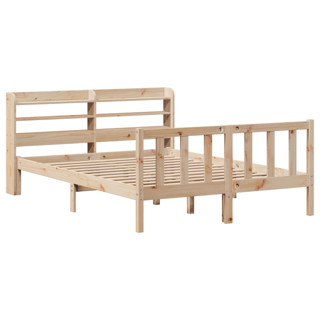 Cadre de lit sans matelas 135x190 cm bois de pin massif