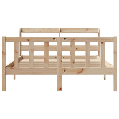 Cadre de lit sans matelas 135x190 cm bois de pin massif