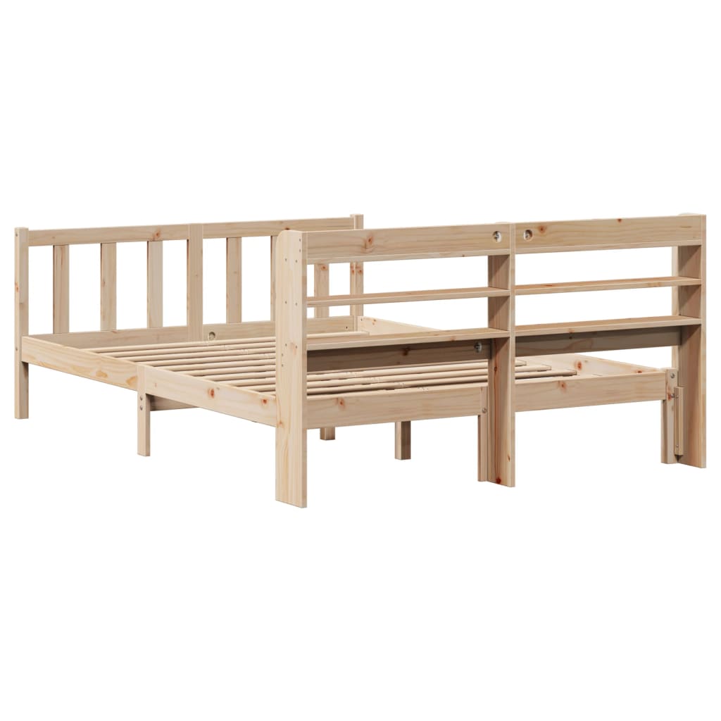 Cadre de lit sans matelas 135x190 cm bois de pin massif