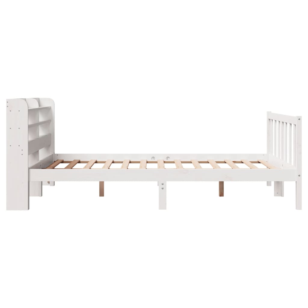 Cadre de lit sans matelas blanc 135x190 cm bois de pin massif