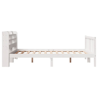 Cadre de lit sans matelas blanc 135x190 cm bois de pin massif