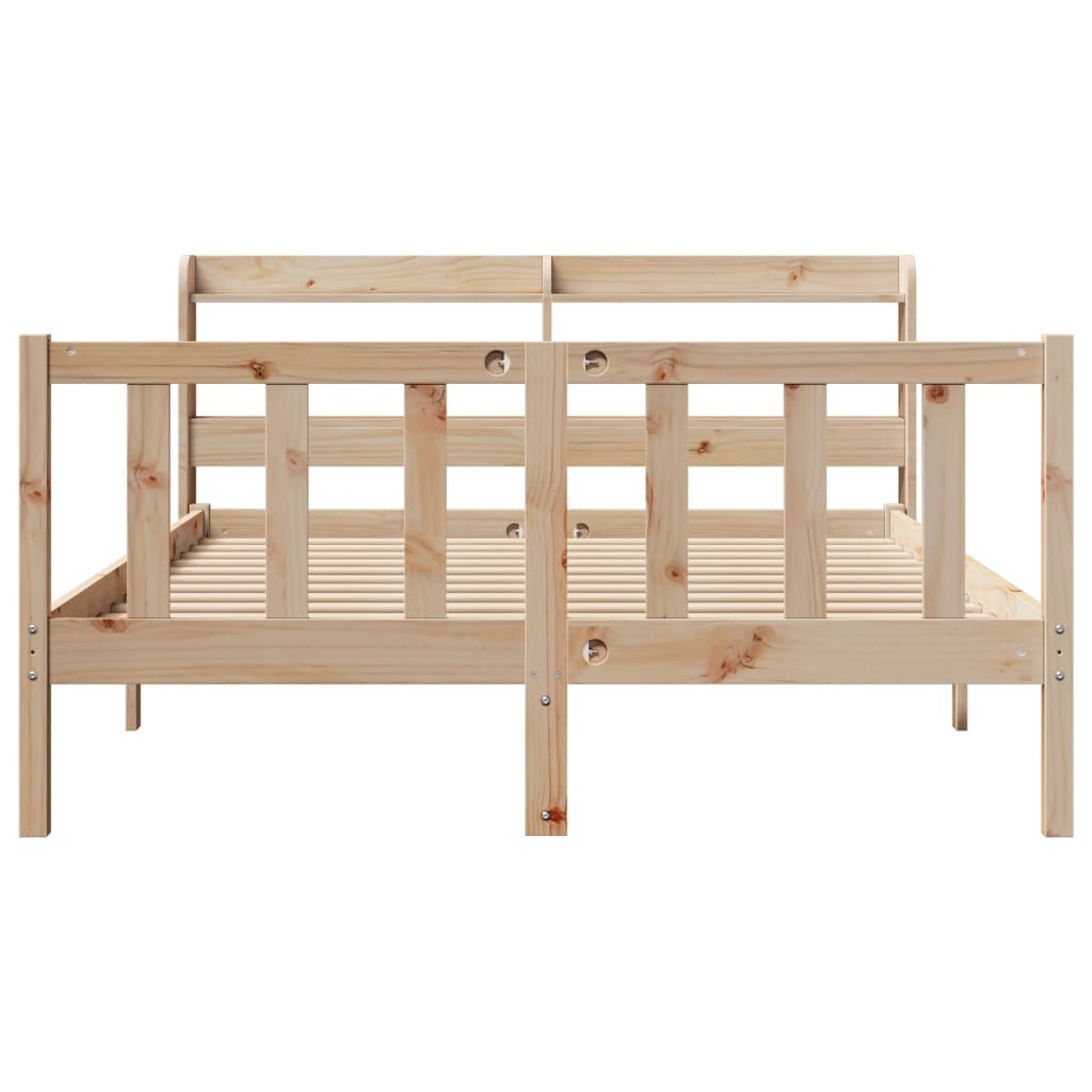 Cadre de lit sans matelas 140x190 cm bois de pin massif