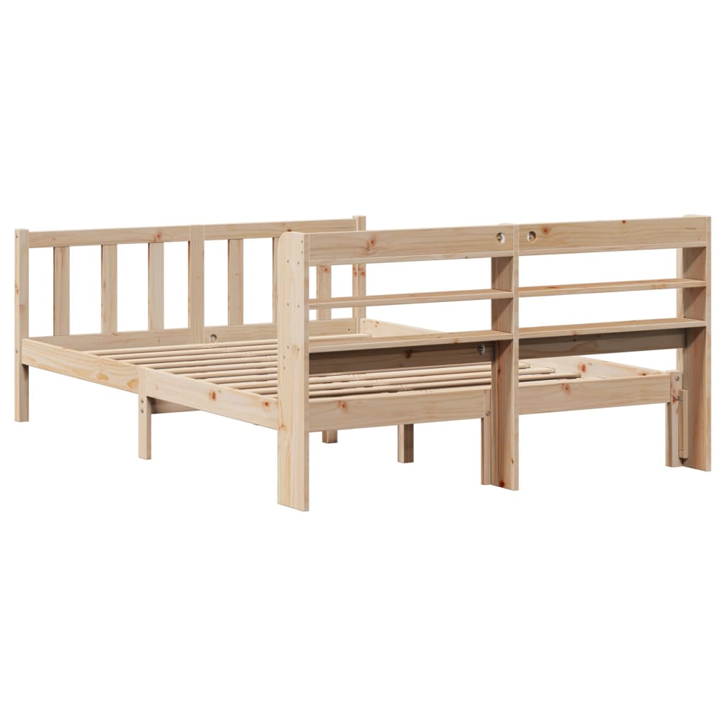 Cadre de lit sans matelas 140x190 cm bois de pin massif