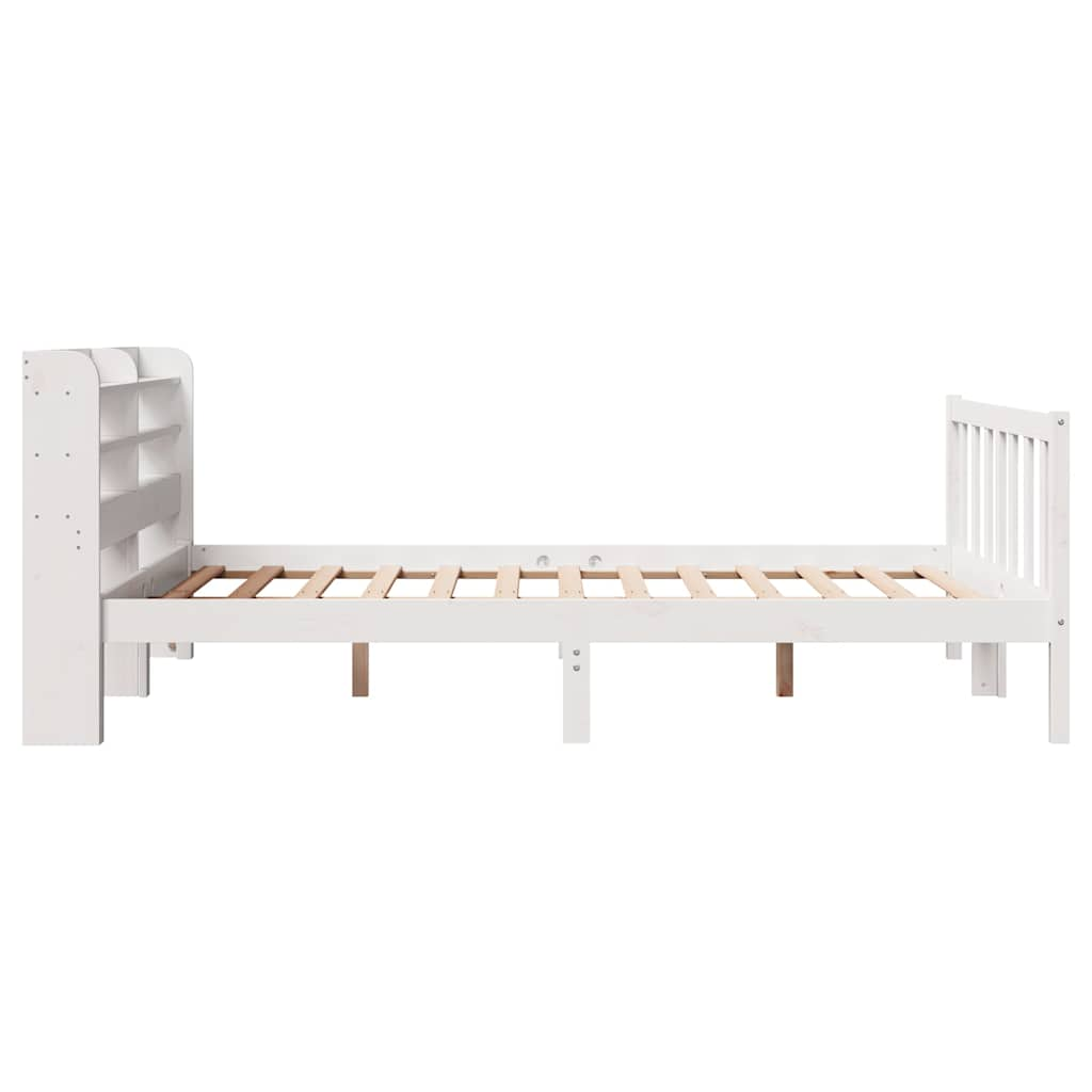 Cadre de lit sans matelas blanc 140x190 cm bois de pin massif