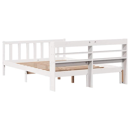 Cadre de lit sans matelas blanc 140x190 cm bois de pin massif