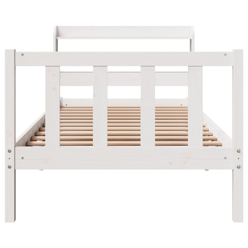 Cadre de lit sans matelas blanc 100x200 cm bois de pin massif