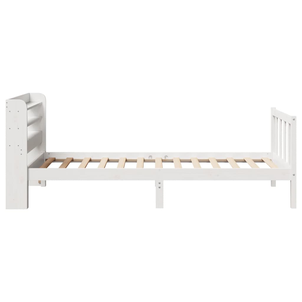 Cadre de lit sans matelas blanc 100x200 cm bois de pin massif