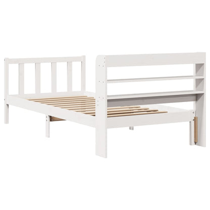 Cadre de lit sans matelas blanc 100x200 cm bois de pin massif