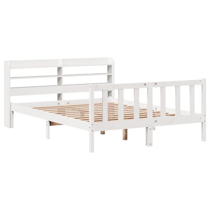 Cadre de lit sans matelas blanc 120x200 cm bois de pin massif