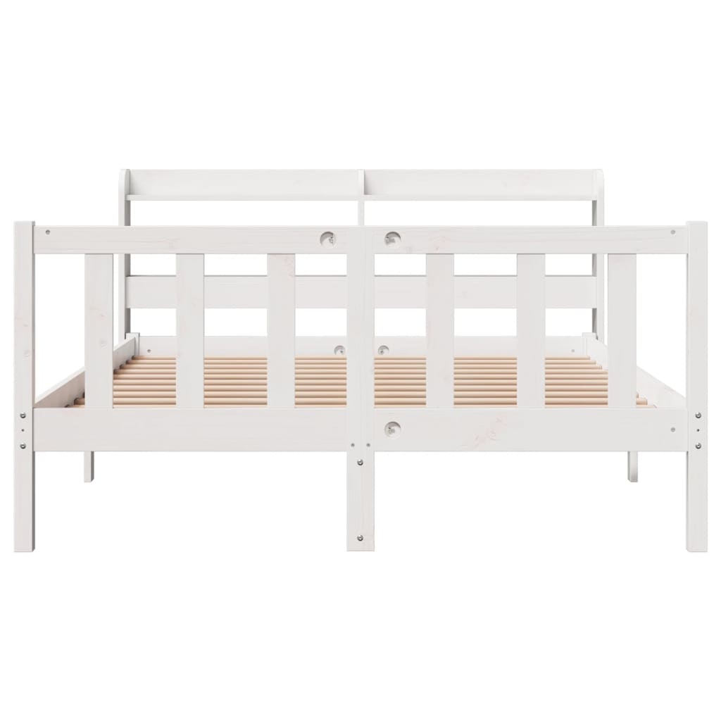 Cadre de lit sans matelas blanc 120x200 cm bois de pin massif