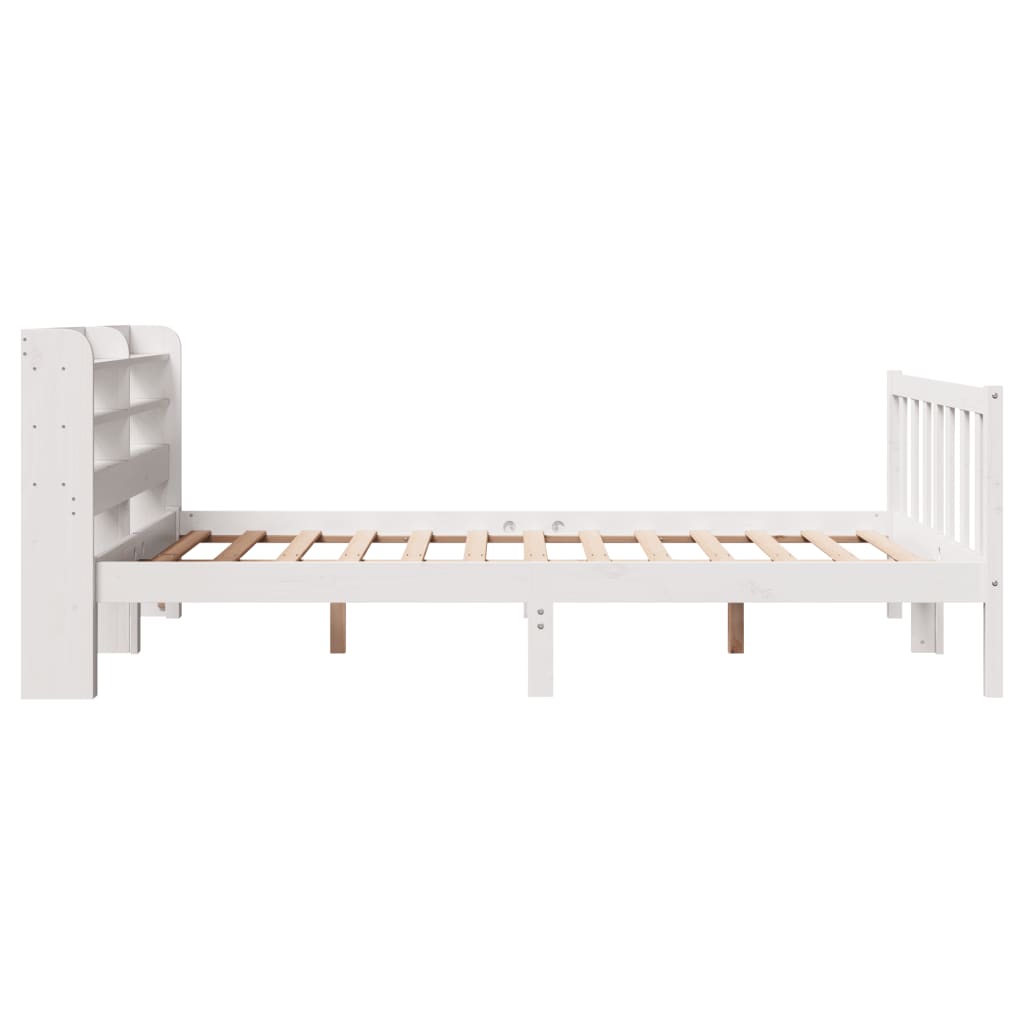 Cadre de lit sans matelas blanc 120x200 cm bois de pin massif