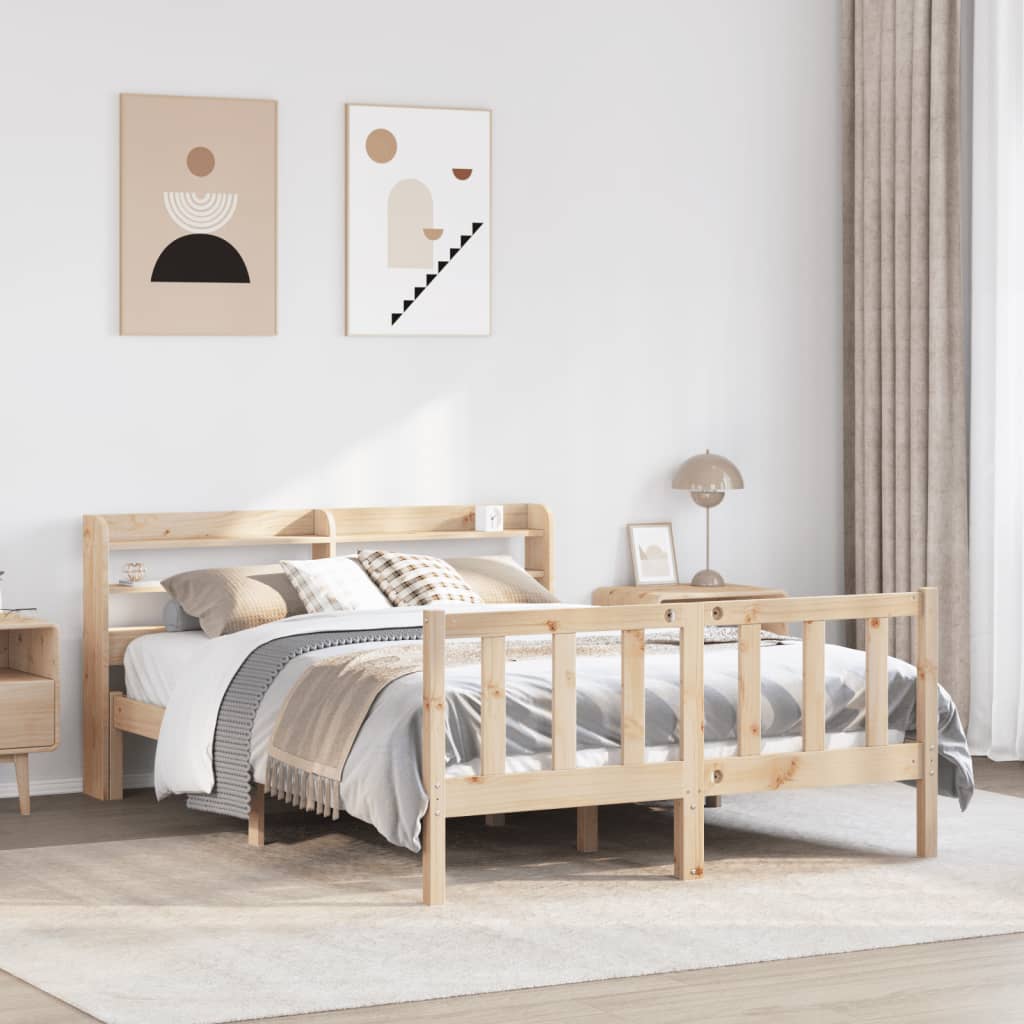 Cadre de lit sans matelas 140x200 cm bois massif de pin