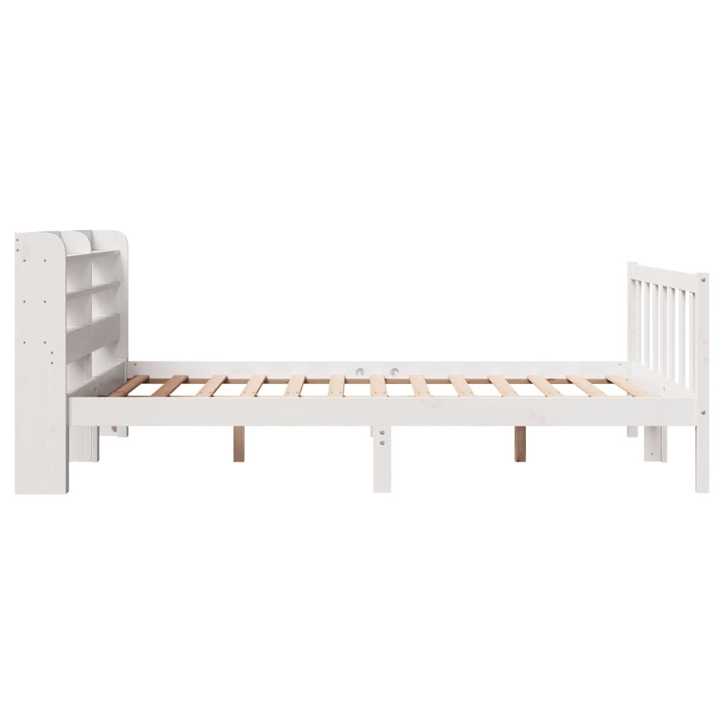 Cadre de lit sans matelas blanc 140x200 cm bois de pin massif