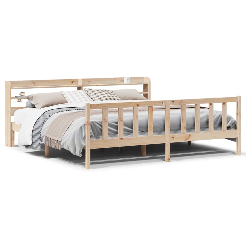 Cadre de lit sans matelas 180x200 cm bois massif de pin