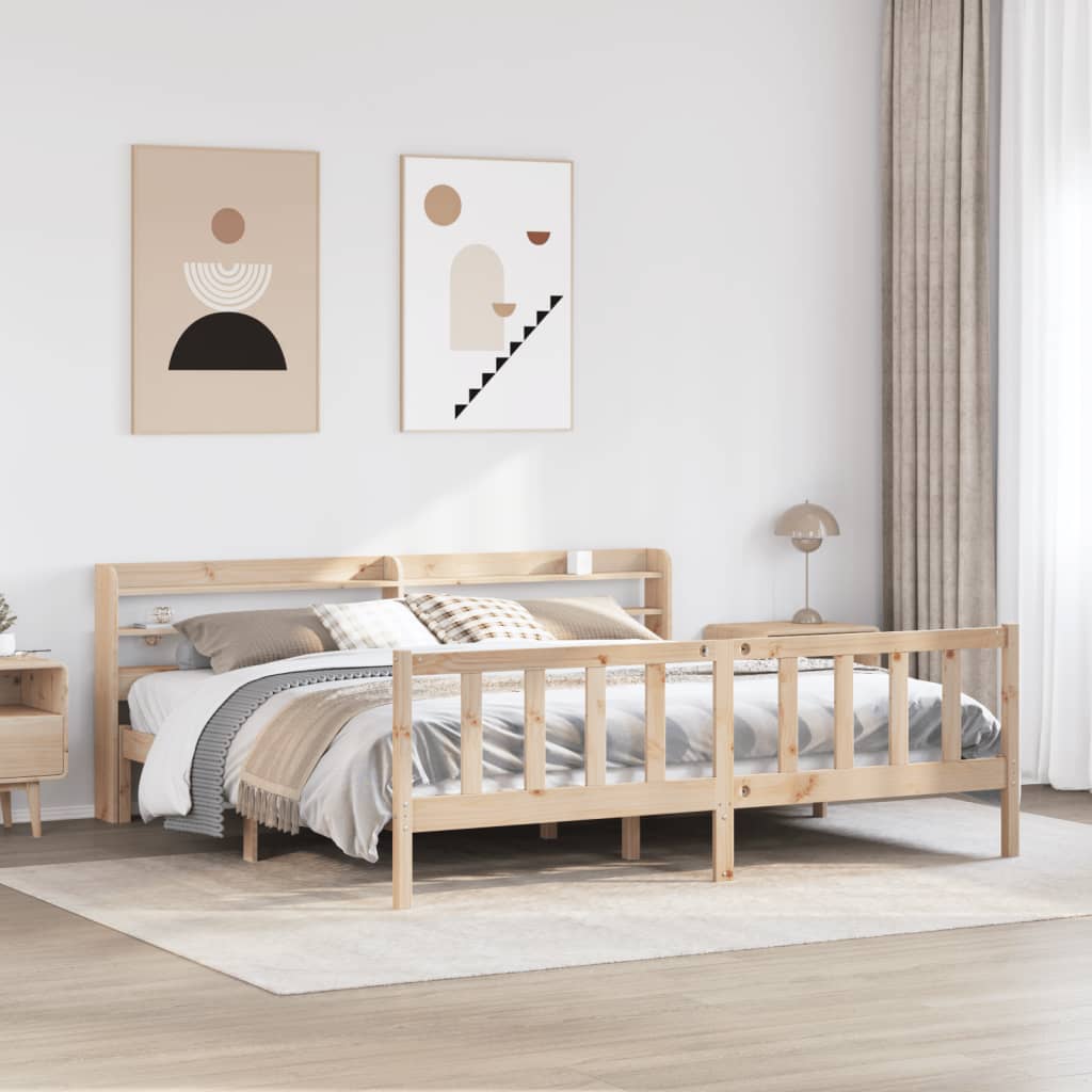 Cadre de lit sans matelas 180x200 cm bois massif de pin