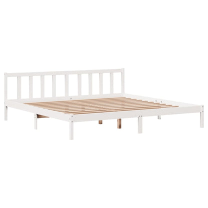 Cadre de lit sans matelas blanc 180x200 cm bois massif de pin