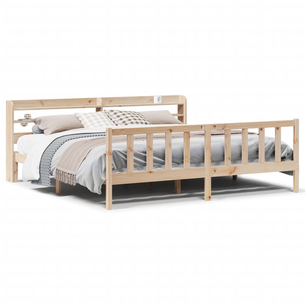 Cadre de lit sans matelas 200x200 cm bois massif de pin