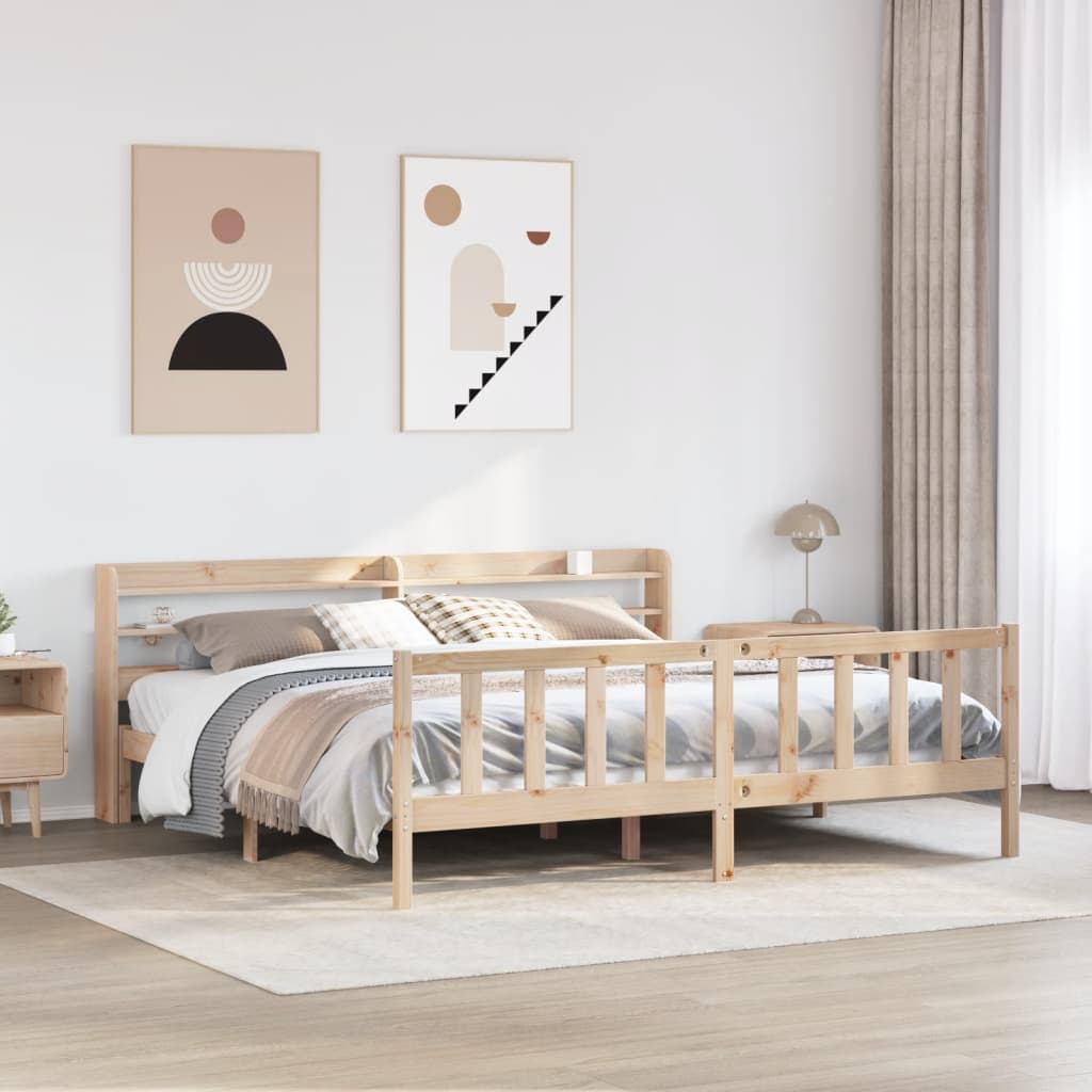 Cadre de lit sans matelas 200x200 cm bois massif de pin