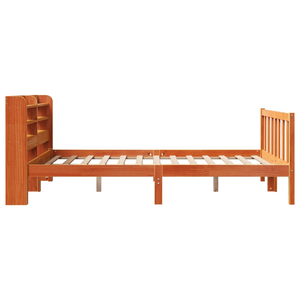 Cadre de lit et tête de lit sans matelas cire marron 120x190 cm