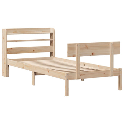 Cadre de lit sans matelas 75x190 cm bois de pin massif