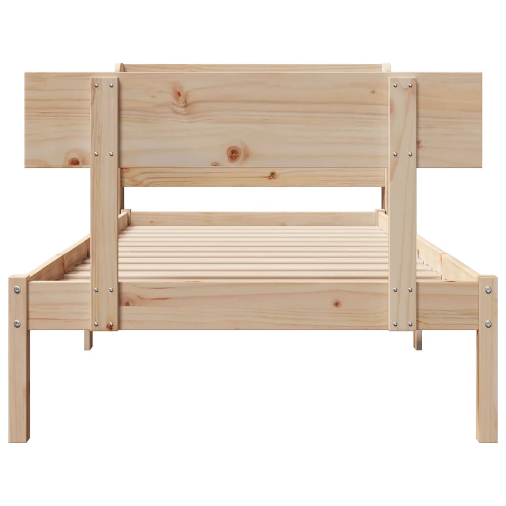 Cadre de lit sans matelas 75x190 cm bois de pin massif