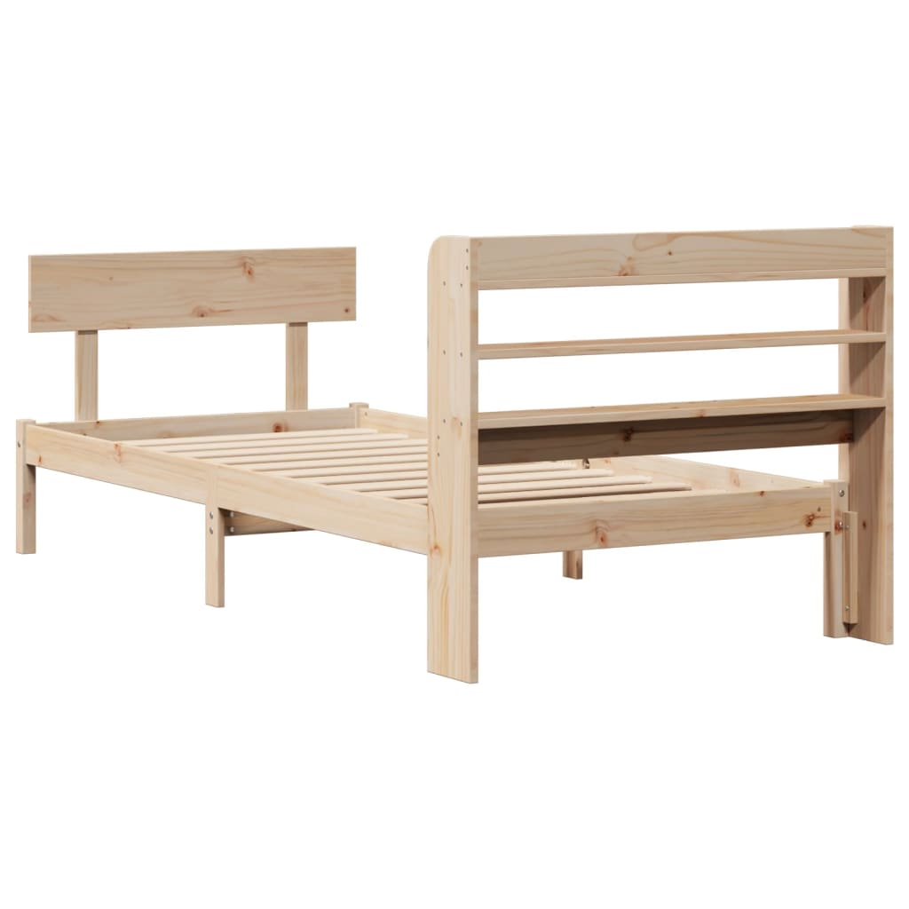 Cadre de lit sans matelas 75x190 cm bois de pin massif