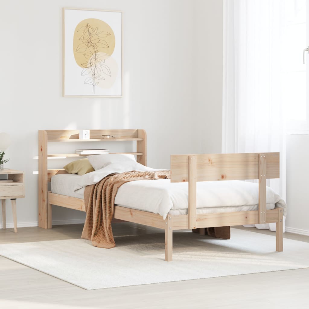 Cadre de lit sans matelas 75x190 cm bois de pin massif