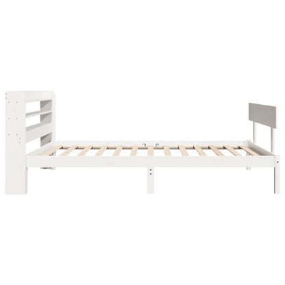 Cadre de lit sans matelas blanc 75x190 cm bois de pin massif