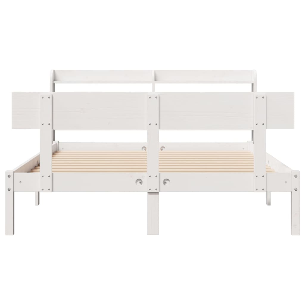 Cadre de lit sans matelas blanc 120x190 cm bois de pin massif