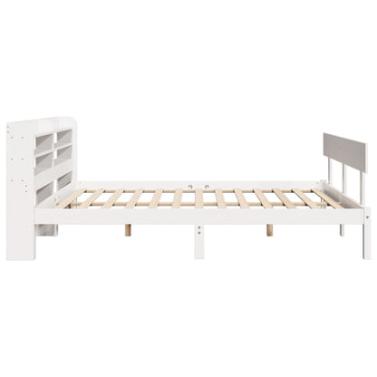 Cadre de lit sans matelas blanc 120x190 cm bois de pin massif