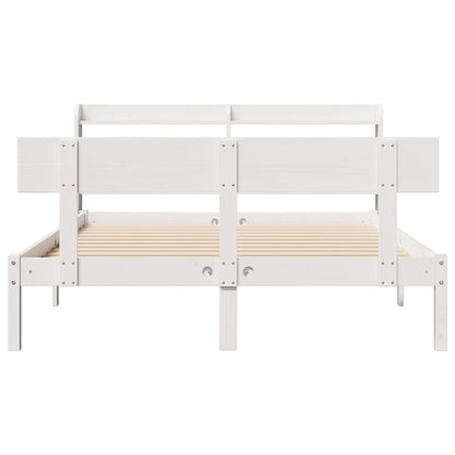 Cadre de lit sans matelas blanc 135x190 cm bois de pin massif