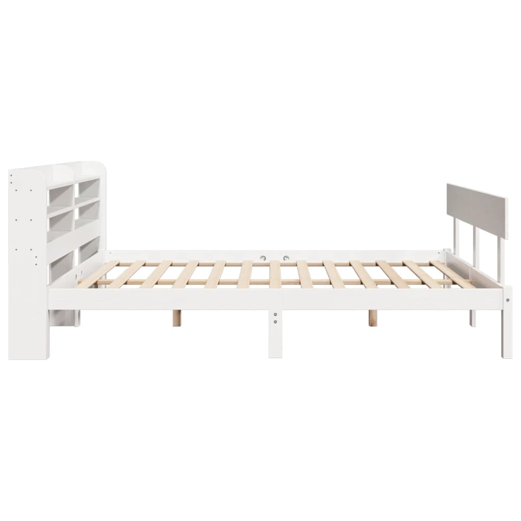 Cadre de lit sans matelas blanc 135x190 cm bois de pin massif