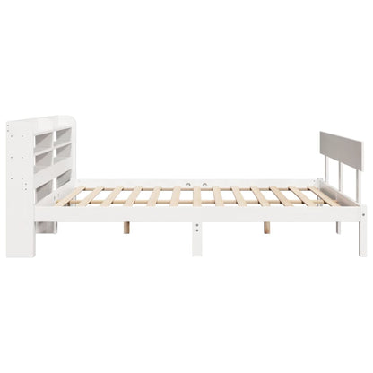 Cadre de lit sans matelas blanc 135x190 cm bois de pin massif