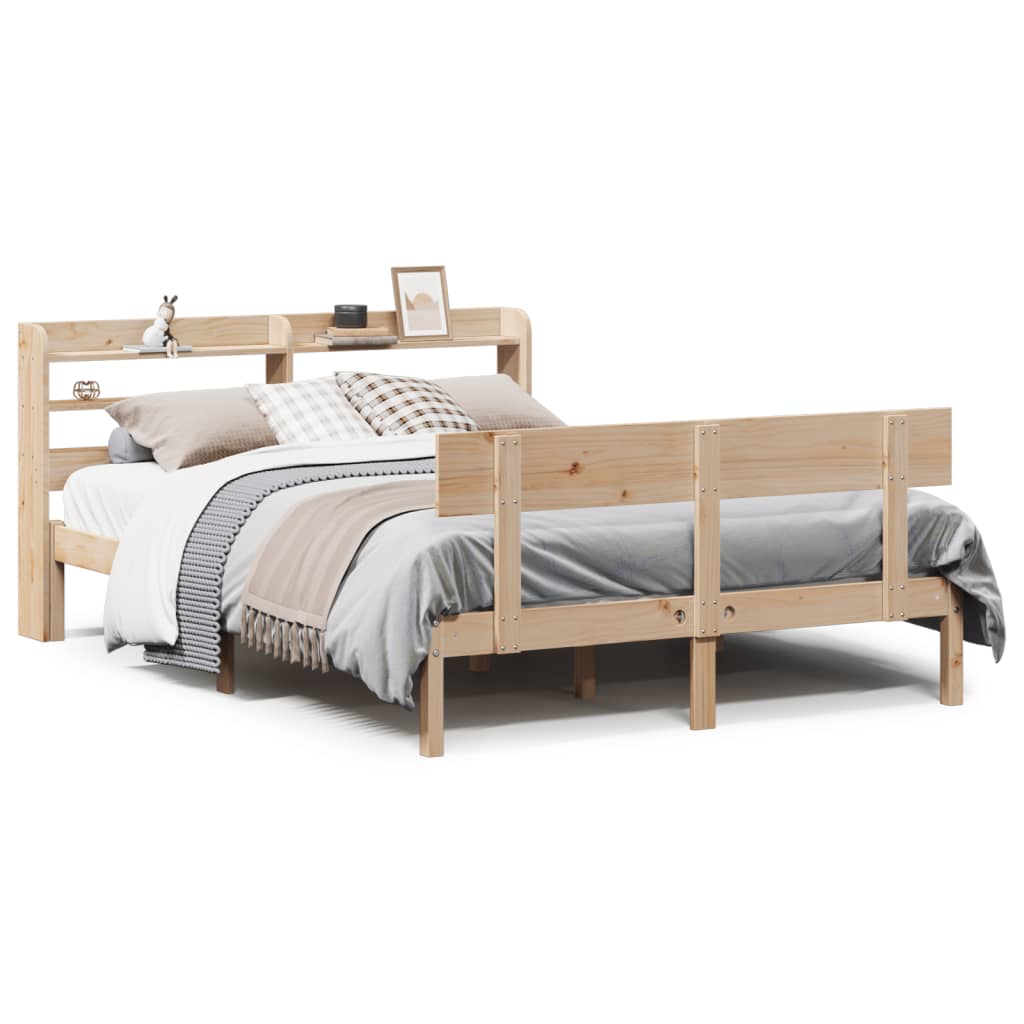 Cadre de lit sans matelas 140x190 cm bois de pin massif