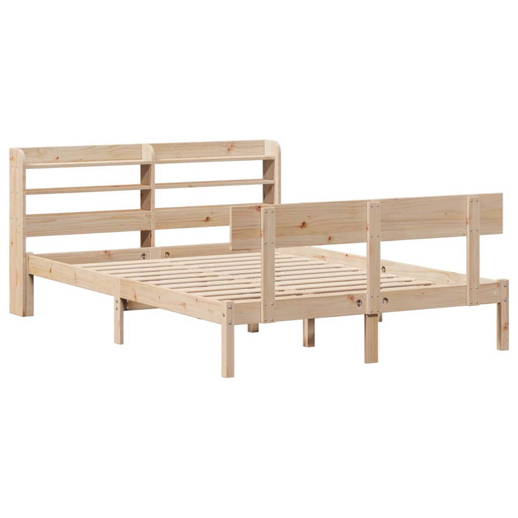 Cadre de lit sans matelas 140x190 cm bois de pin massif