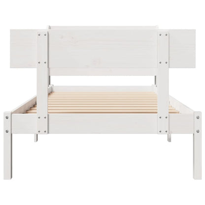 Cadre de lit sans matelas blanc 100x200 cm bois de pin massif