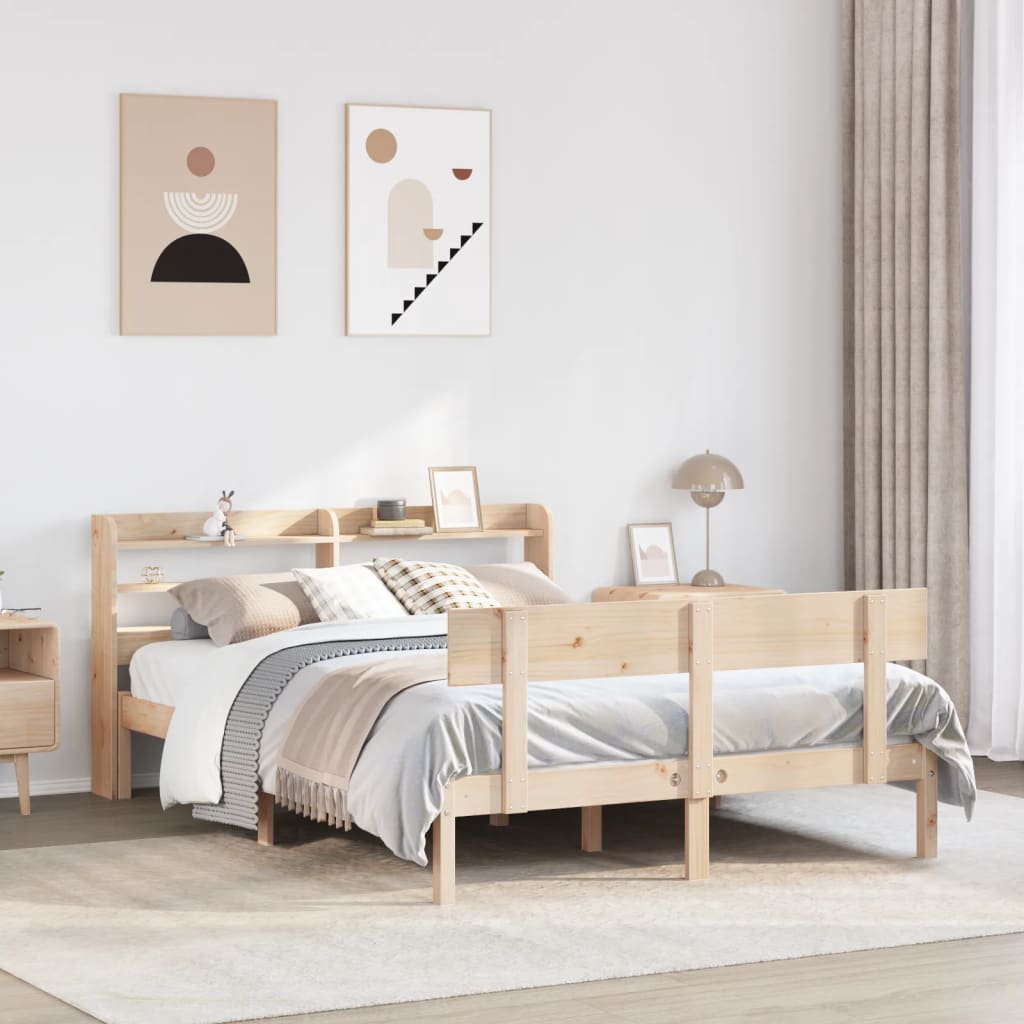 Cadre de lit sans matelas 140x200 cm bois massif de pin