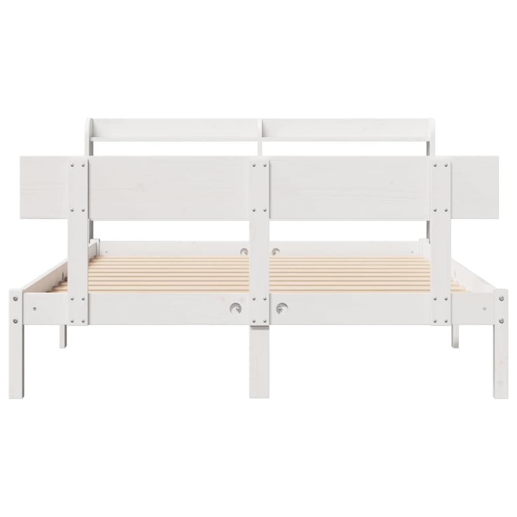 Cadre de lit sans matelas blanc 140x200 cm bois de pin massif