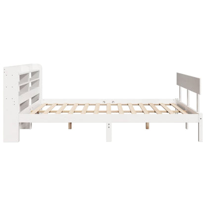 Cadre de lit sans matelas blanc 140x200 cm bois de pin massif